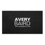 Simple Black Faux Linen Business Card