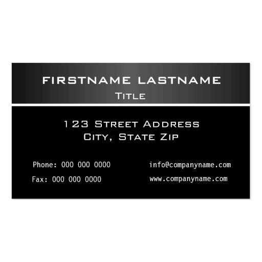 Simple Black & Gray Business Card (back side)