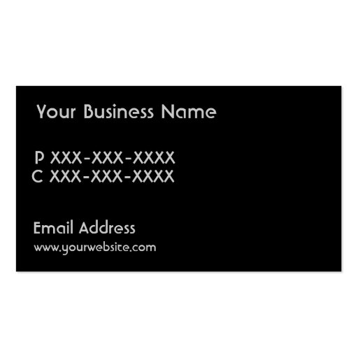 Simple black gray custom monogram business cards (back side)