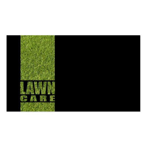 Simple Black Lawn Care Grass Card Business Card Template (front side)