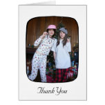Simple Black Line Photo Thank You Card cards