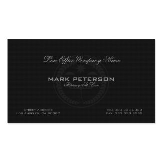 Simple Black Linen Texture AttorneyIn Law Double-Sided Standard Business Cards (Pack Of 100)