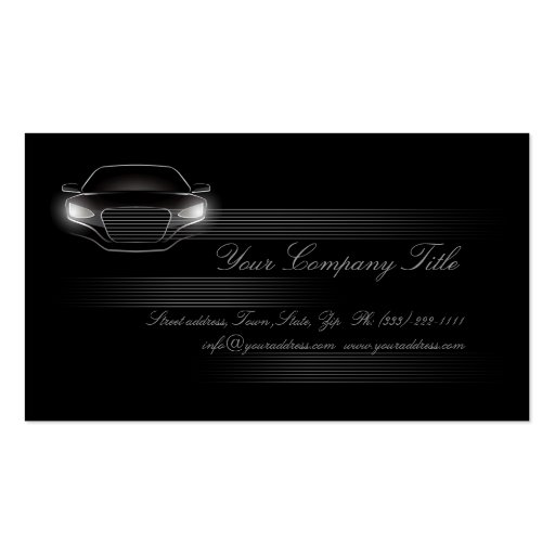 Simple Black Luxury Car Company Business Card QR (front side)