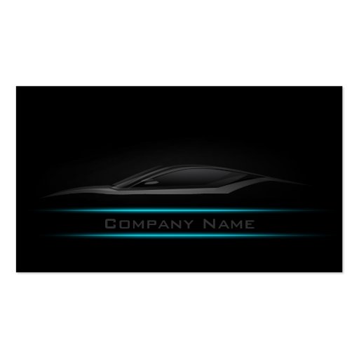 Simple Black Minimalistic Cyan Line Car Card Business Cards (front side)