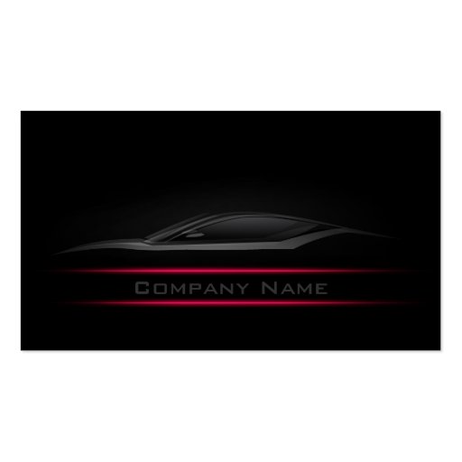 Simple Black Minimalistic Red Line Car Card Business Card (front side)