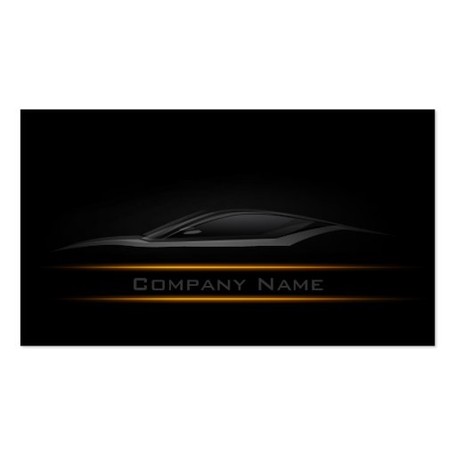 Simple Black Minimalistic Yellow Line Car Card Business Card (front side)