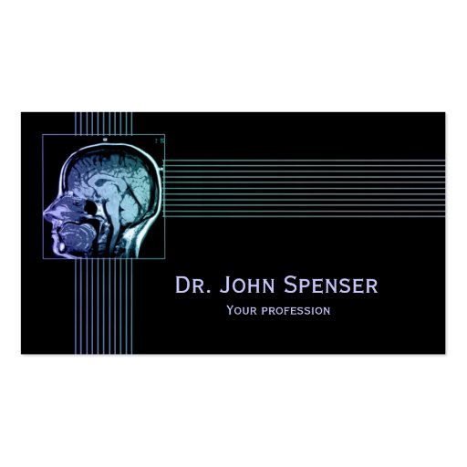 Simple Black Neurologist Xray Head Business Card (front side)