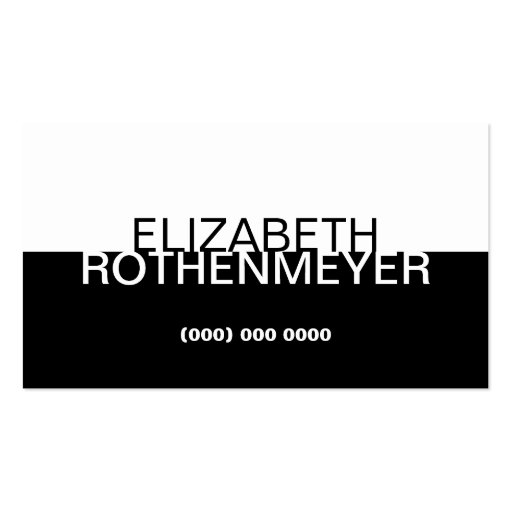 Simple Black Panel Business Card (front side)