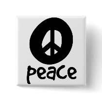 Simple Black Peace Sign buttons