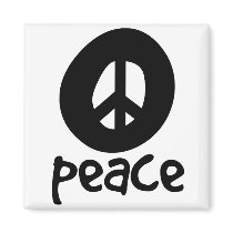 Simple Black Peace Sign magnets
