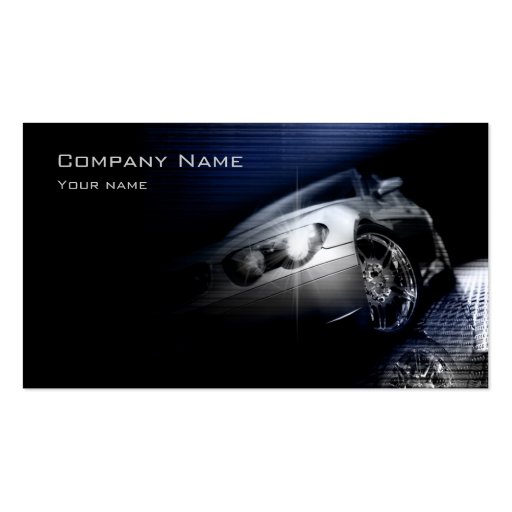 Simple Black Perspective Car Front Lamp Card Business Card Template (front side)