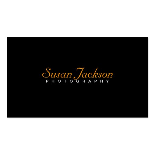 Simple Black Photographer Business Card (front side)