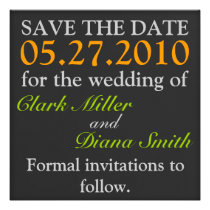 Simple Black Save The Date Announcement invitations