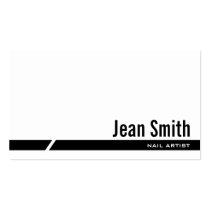 Simple Black Stripe Nail Art Business Card