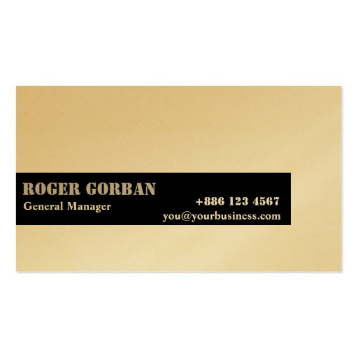 Simple Black Stripe on White Generic Business Card (front side)