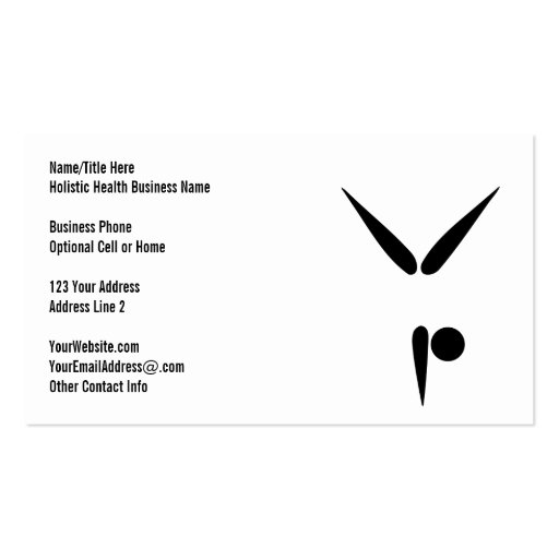 Simple Black Tumbler Gymnast Gymnastics Symbol Business Card Template (front side)