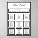 Simple Black Wedding Table Seating Plan Print