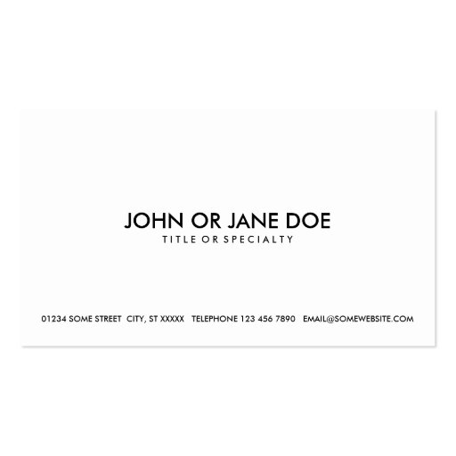 simple black & white business card templates (front side)
