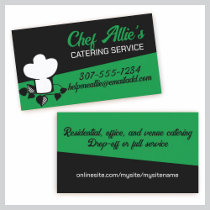 simple black white chef hat herbs cooking business business card templates