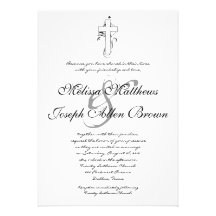 Simple Black & White Christian Wedding Invitation