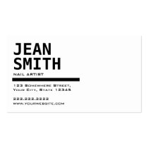Simple Black & White Nail Art Business Card