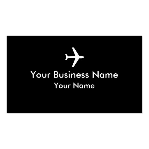 Simple black white plane business cards (front side)