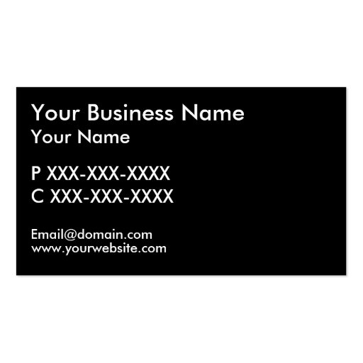 Simple black white smiley face business cards (back side)