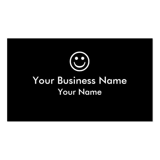 Simple black white smiley face business cards