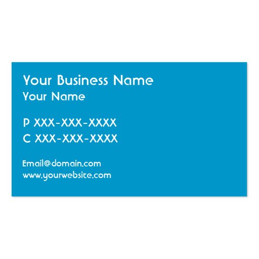 Simple blue airplane custom business cards (back side)