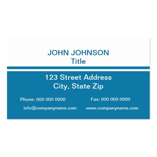 Simple Blue and White Business Card (front side)