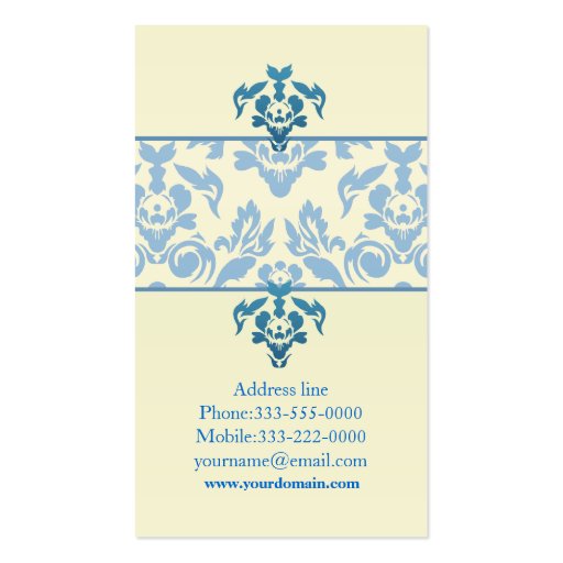 Simple Blue and White Business Cards (back side)