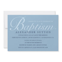 Simple Blue Baptism/Christening Invite