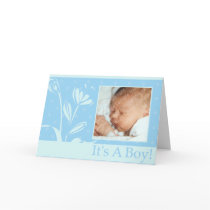 Simple Blue Boy Birth Announcement cards