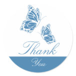 Simple Blue Butterfly Thank You Stickers