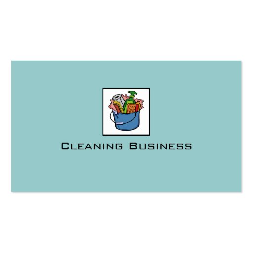 Simple blue customizable cleaning business cards (front side)