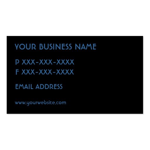 Simple blue fade monogram custom business cards (back side)
