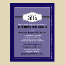 Simple Blue Graduation Postcard Announcement postcards