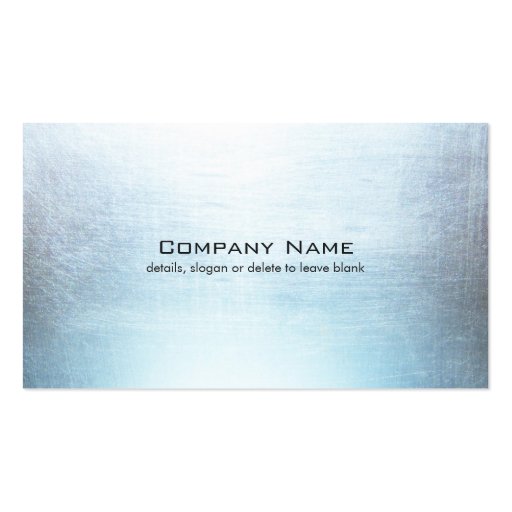 Simple Blue Gray Brushed Metal Look Business Card (front side)