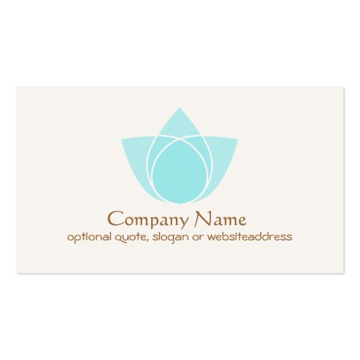 Simple Blue Lotus Flower Business Card (front side)