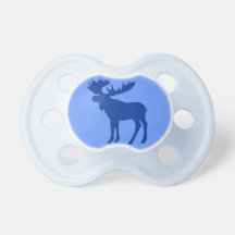 Simple blue moose baby pacifier