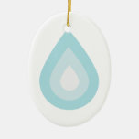 Simple Blue Water Drop Christmas Ornament