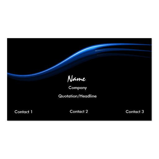 Simple Blue wave Business Card (front side)