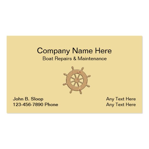 Simple Boating Business Cards (front side)
