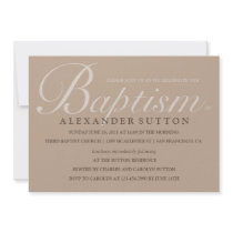 Simple Brown Baptism/Christening Invite
