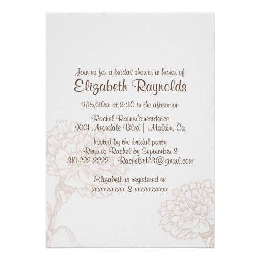 Simple Brown Bridal Shower Invitations