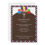 Simple Brown &amp; Pink Children's Birthday Party Custom Invitations