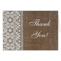Simple Burlap and Lace Greeting Card