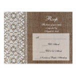 Simple Burlap and Lace postcards