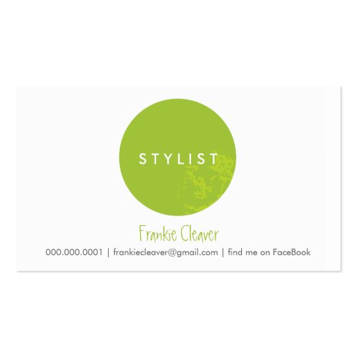 SIMPLE BUSINESS CARD :: bold spot lime (front side)