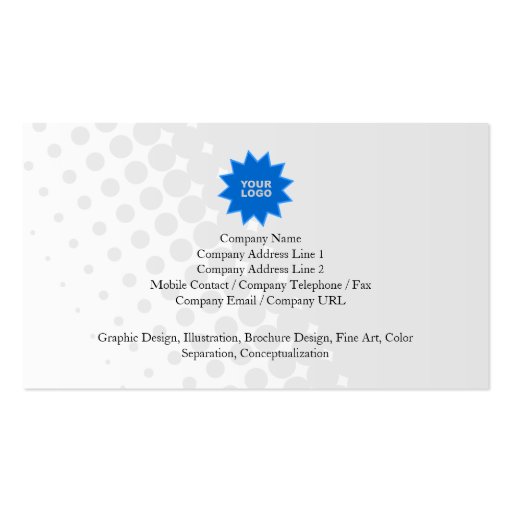 Simple Business Card Half Tone Dots (back side)